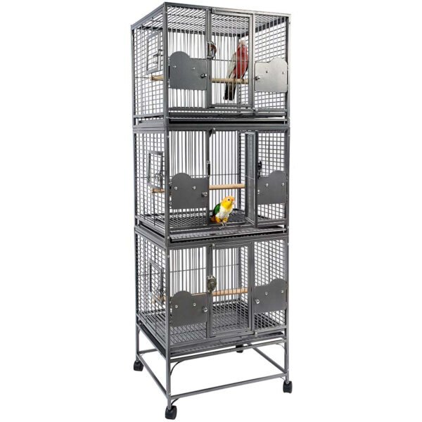 Triple Parrot Cage – Antique - Image 2